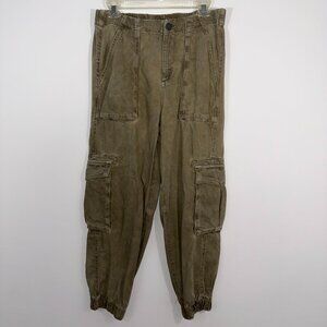 AllSaints Frieda Twill Cargo Pants Olive Khaki Size US 8